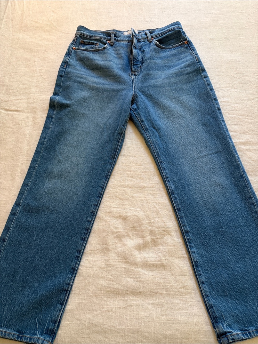 LOFT straight-Leg Women's Jeans in Denim Blue.    Petite